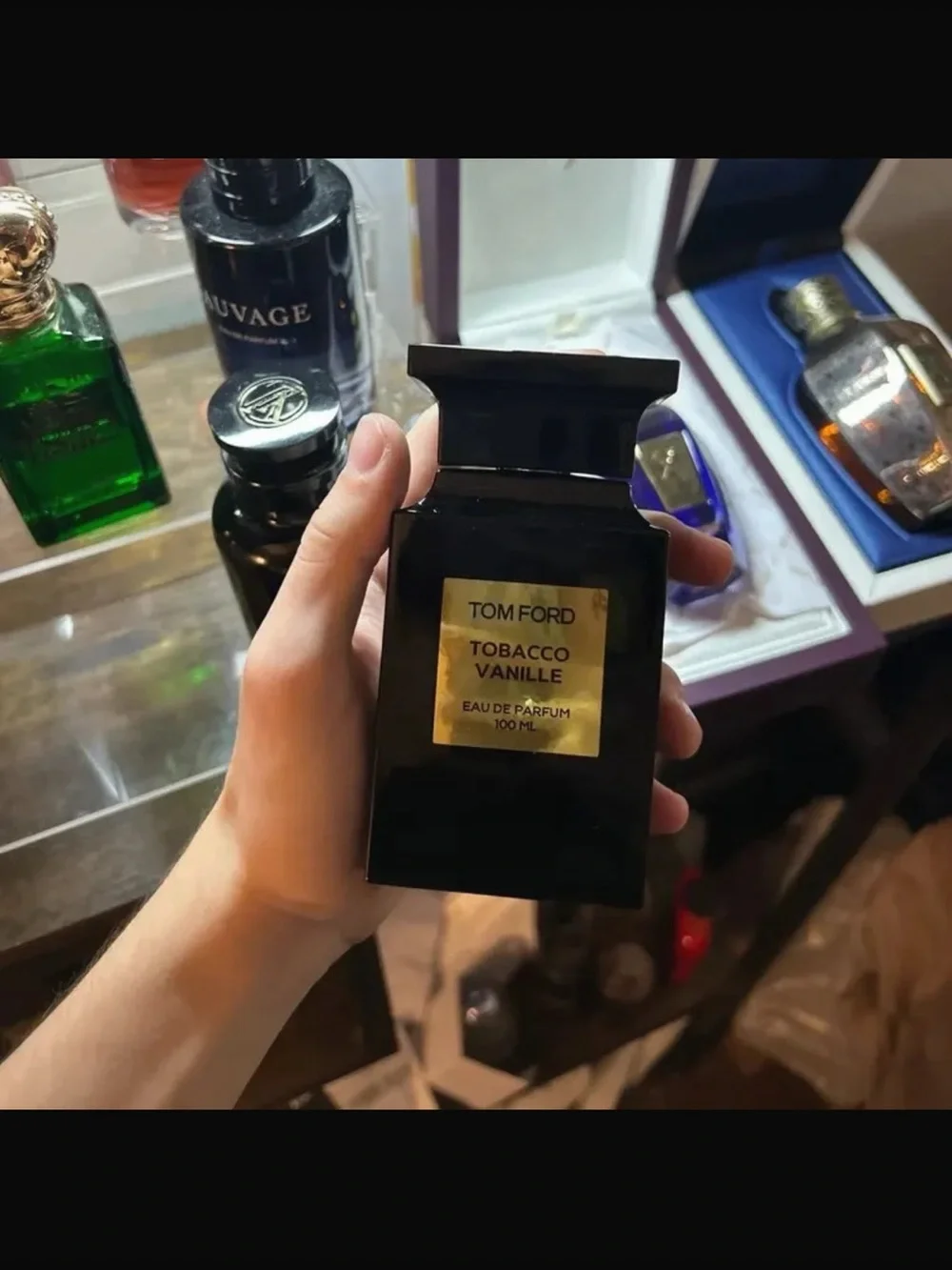Tom Ford Tobacco Vanille Decorative Accent Bottle - Black & Gold